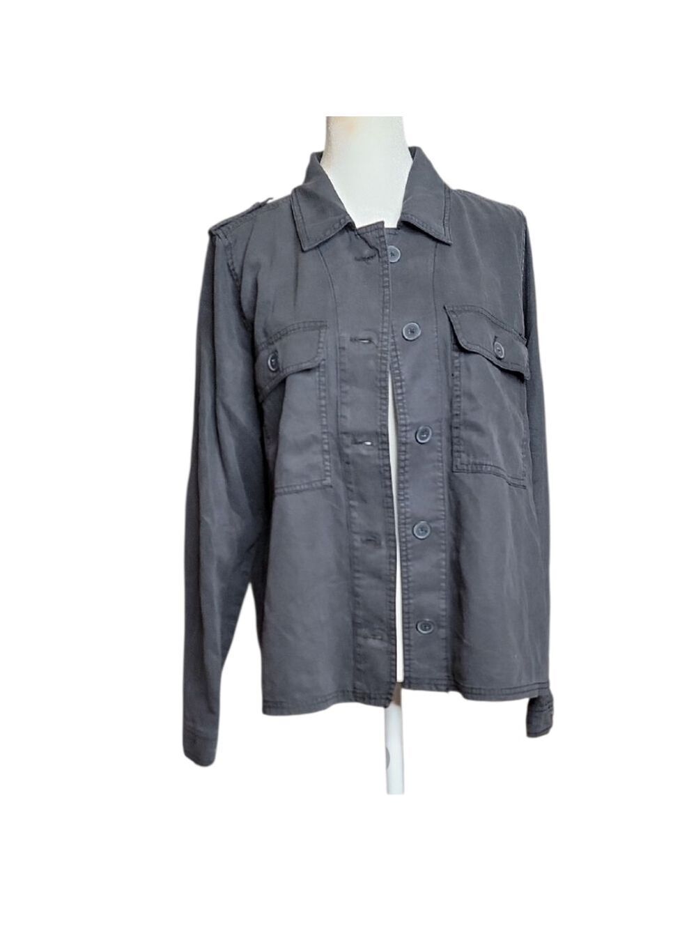 Lucky Brand Women's Charcoal Button Down Shirt - Picture 1 of 5